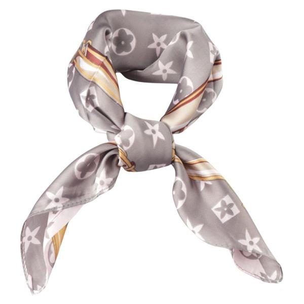 FLOWER PATTERN SILKY BANDANA NECK SQUARE SCARF