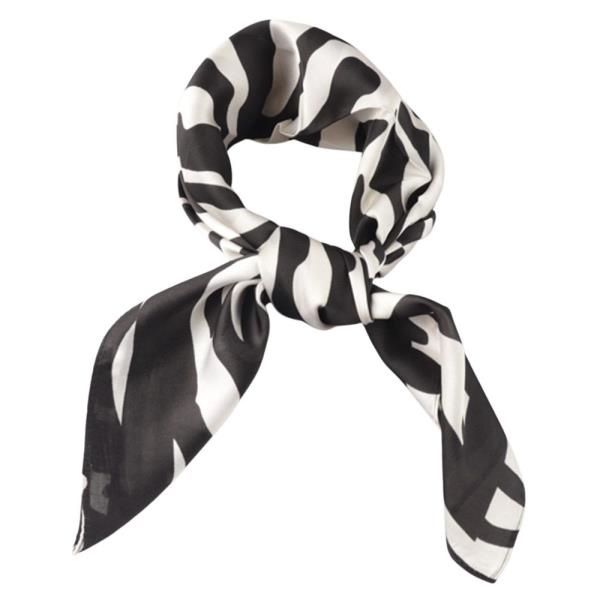 ZEBRA PATTERN SILKY BANDANA NECK SQUARE SCARF