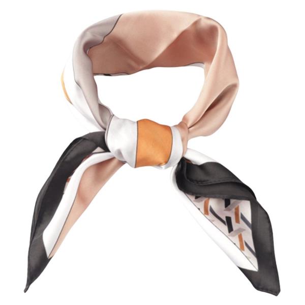 GEOMETRIC PATTERN SILKY BANDANA NECK SQUARE SCARF$