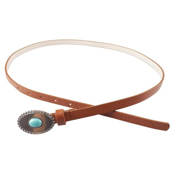 WESTERN TQ STONE BUCKLE BELT 3 PC SET