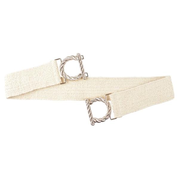 TWIST METAL DOUBLE ROUND BUCKLE ELASTIC BELT