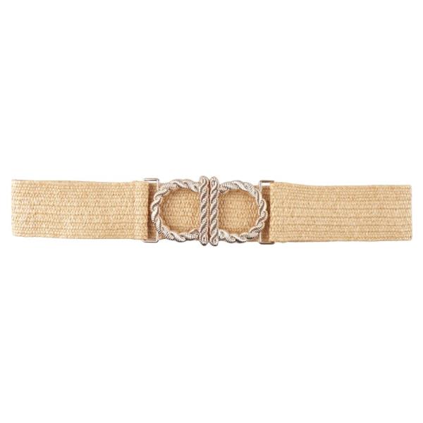 TWIST METAL DOUBLE ROUND BUCKLE ELASTIC BELT