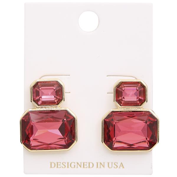 DOUBLE COLOR STONE EARRING