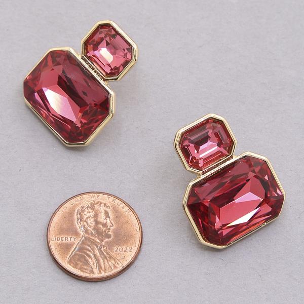 DOUBLE COLOR STONE EARRING