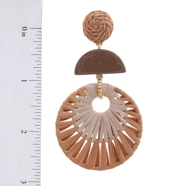 RAFFIA ROUND HALF MOON CROP EARRING