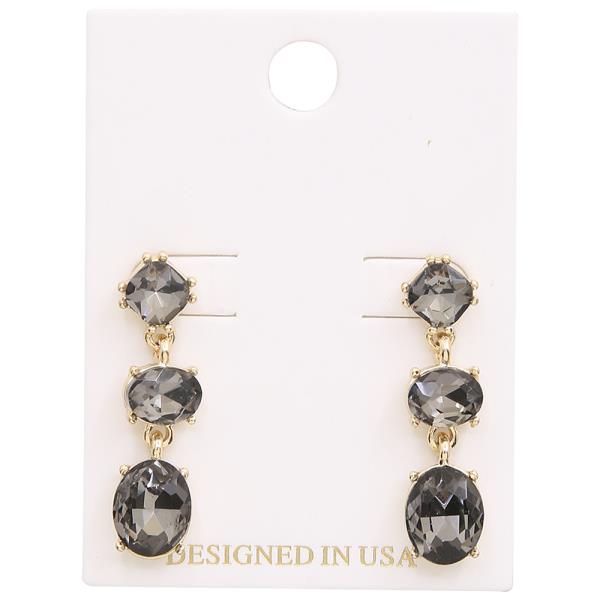 COLOR STONE DROP EARRING