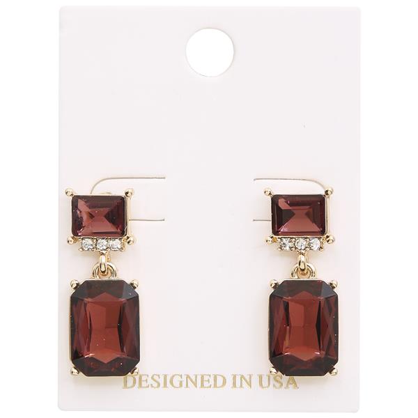 DOUBLE STONE DANGLE EARRING