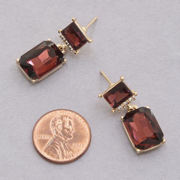 DOUBLE STONE DANGLE EARRING
