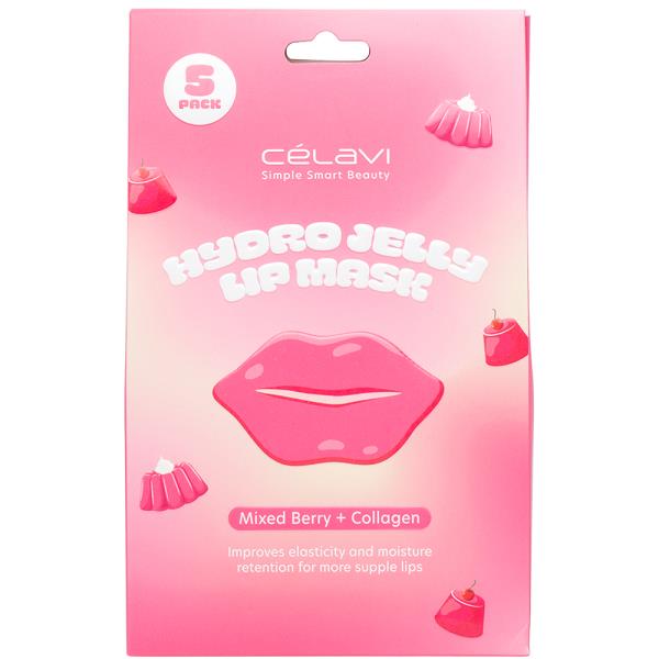 CELAVI HYDRO JELLY MIXED BERRY COLLAGEN LIP MASK SET OF 5