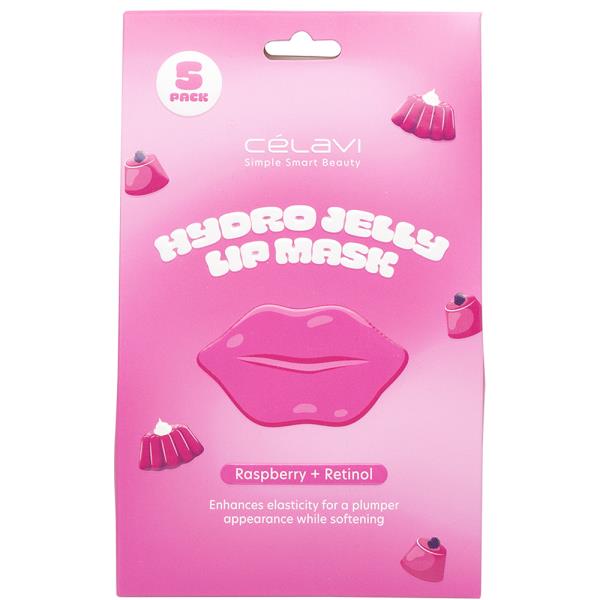 CELAVI HYDRO JELLY RASPBERRY RETINOL LIP MASK SET OF 5