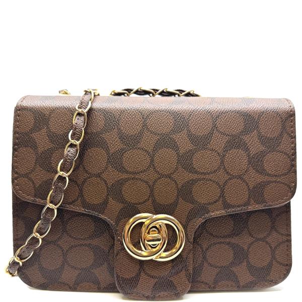 OVAL PATTERN PRINT CROSSBODY BAG