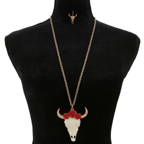 WESTERN CATTLE HEAD PENDANT NECKLACE
