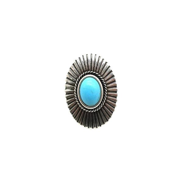 WESTERN OVAL TURQUOISE STONE CHUNKY RING
