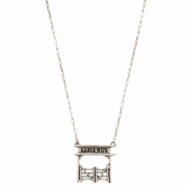 WESTERN RANCH WIFE GATE PENDANT NECKLACE
