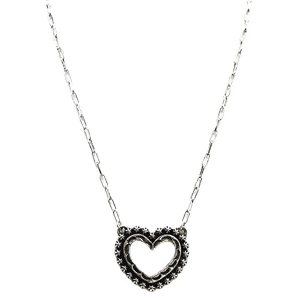 WESTERN STAR EDGE DOUBLE HEART PENDANT NECKLACE