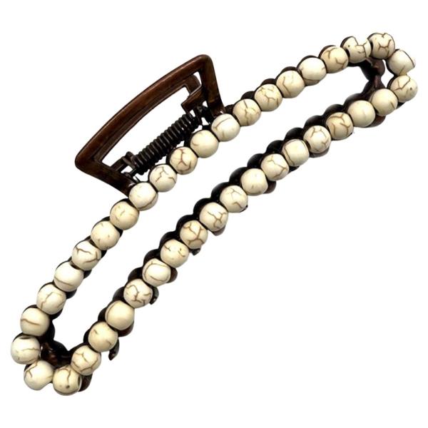 WESTERN MARBLE STONE CLAW HAIR CLIP