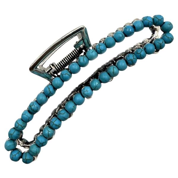 WESTERN MARBLE STONE CLAW HAIR CLIP