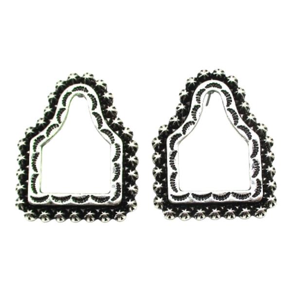 WESTERN STAR EDGE CUTOUT SHAPE DANGLE HOOK EARRINGS