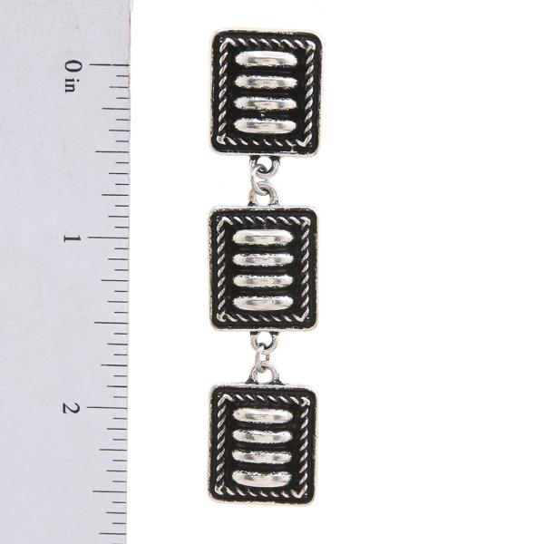 WESTERN ENGRAVED METAL DROP EARRINGS