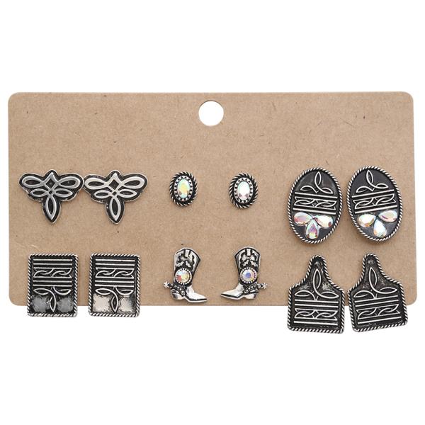 WESTERN MULTI STUD EARRING SET