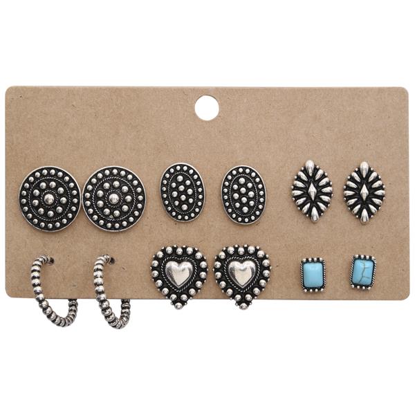 WESTERN MULTI STUD EARRING SET
