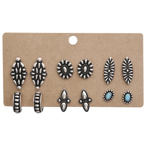 WESTERN MULTI STUD EARRING SET