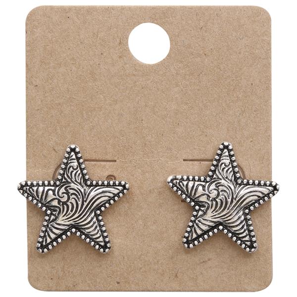 WESTERN TWO TONE STAR STUD EARRING