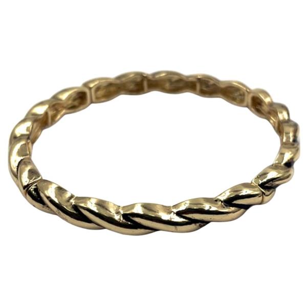 TEXTURED METAL TWISTED HINGED BANGLE BRACELET