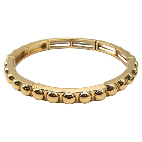 TEXTURED METAL BALL DETAIL HINGED BANGLE BRACELET