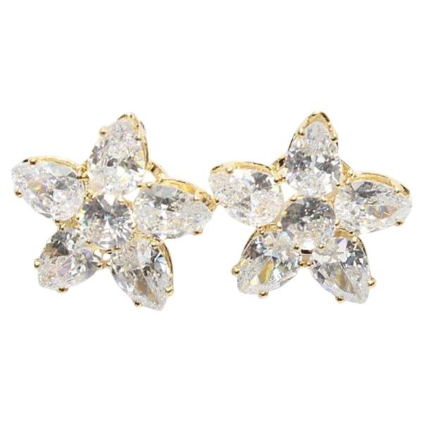 STAR CZ STONE STUD EARRING