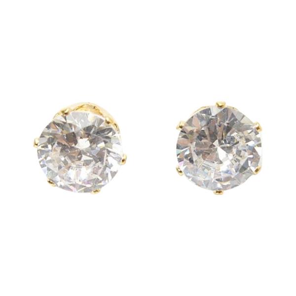 9MM CZ STONE STUD EARRING