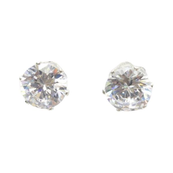 9MM CZ STONE STUD EARRING