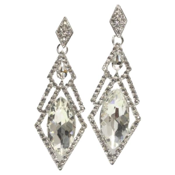 RHINESTONE DIAMOND TEARDROP DANGLE EARRING