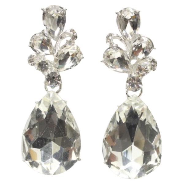 TEARDROP RHINESTONE DANGLE EARRING