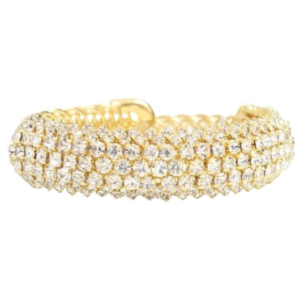 RHINESTONE PAVE WIRE BANGLE BRACELET