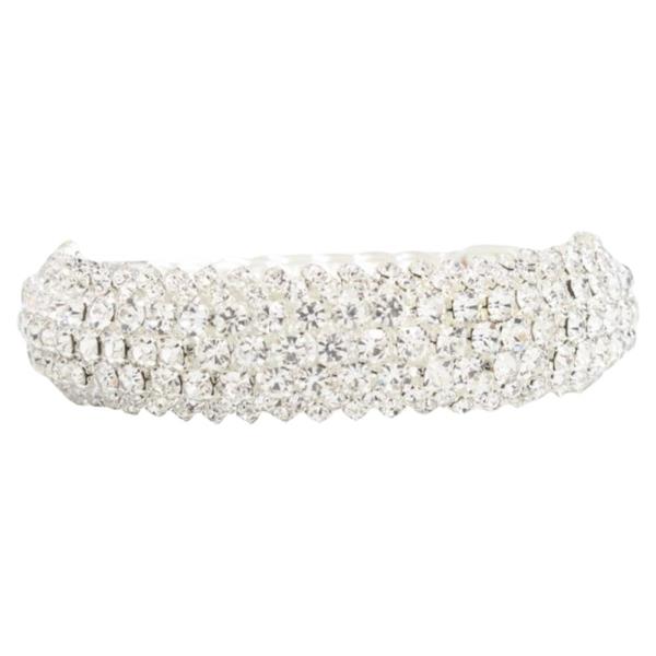 RHINESTONE PAVE WIRE BANGLE BRACELET