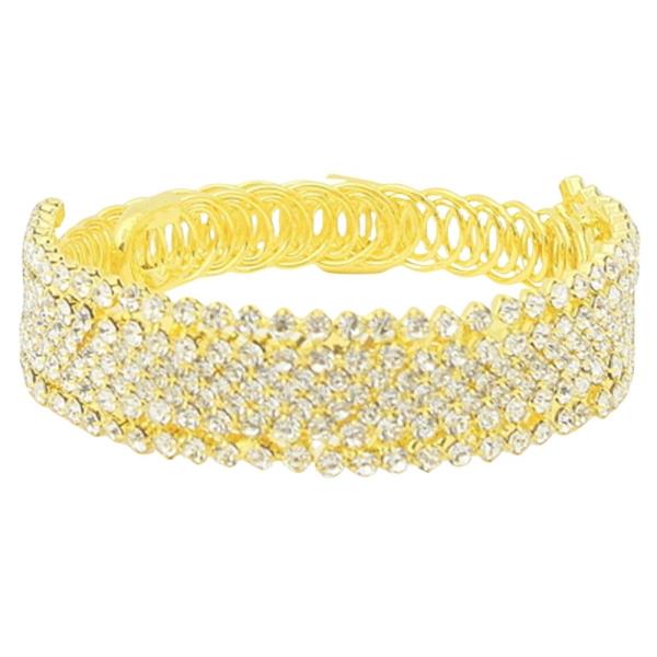 RHINESTONE PAVE WIRE BANGLE BRACELET
