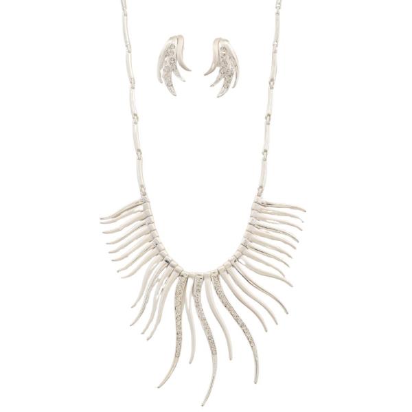 WAVY METAL RHINESTONE NECKLACE