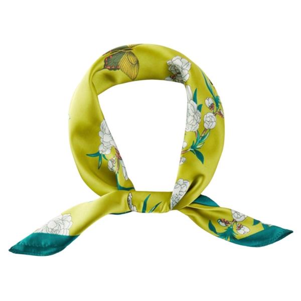 BUTTERFLY FLOWER PATTERN BANDANA NECK SCARF