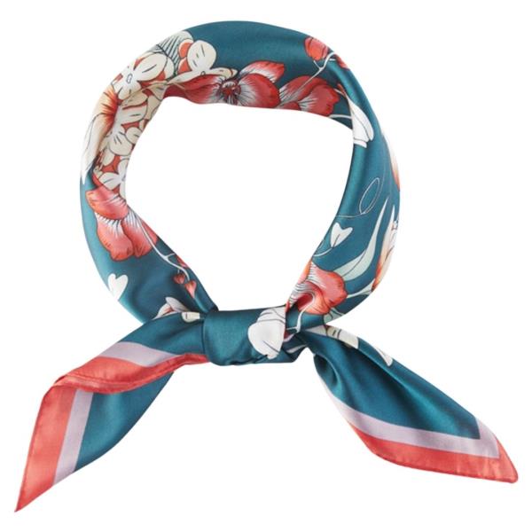 FLORAL PATTERN BANDANA NECK SCARF