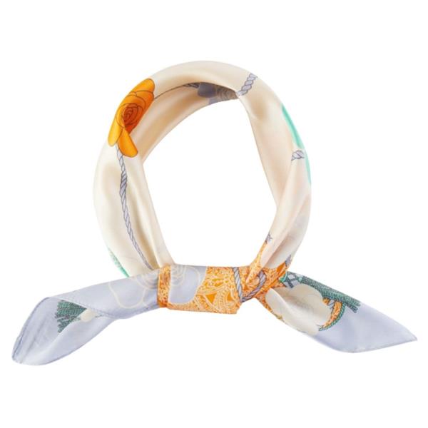 FLORAL PATTERN BANDANA SILKY NECK SCARF