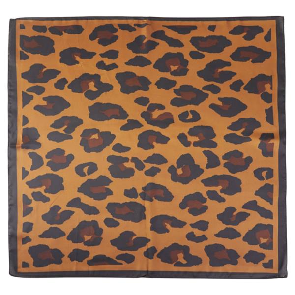 LEOPARD PATTERN BANDANA SILKY NECK SCARF