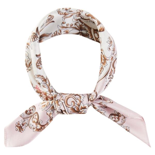 FLORAL PATTERN BANDANA SQUARE SILKY NECK SCARF