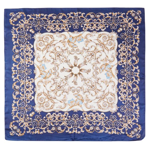 FLORAL PATTERN BANDANA SQUARE SILKY NECK SCARF