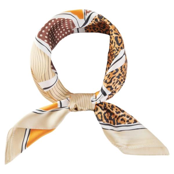 HORSE LEOPARD PATTERN BANDANA SQUARE SILKY NECK SCARF
