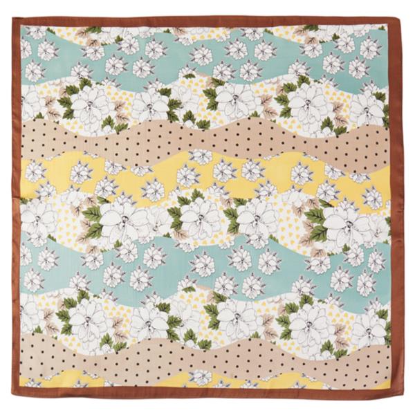 FLORAL PATTERN BANDANA SQUARE SILKY NECK SCARF