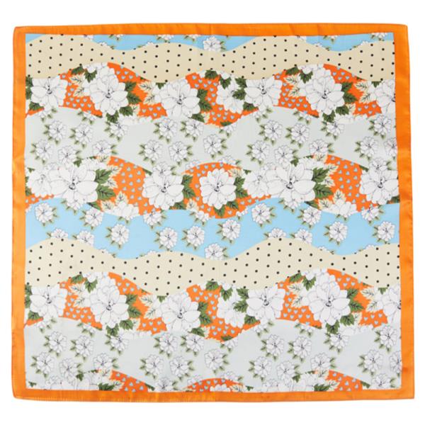 FLORAL PATTERN BANDANA SQUARE SILKY NECK SCARF