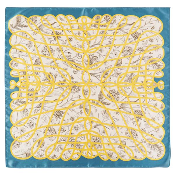 FLORAL PATTERN BANDANA SQUARE SILKY NECK SCARF