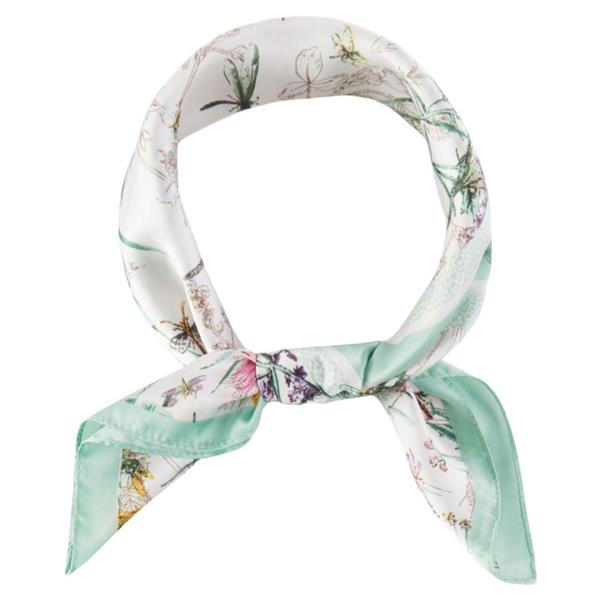 FLORAL PATTERN BANDANA SQUARE SILKY NECK SCARF