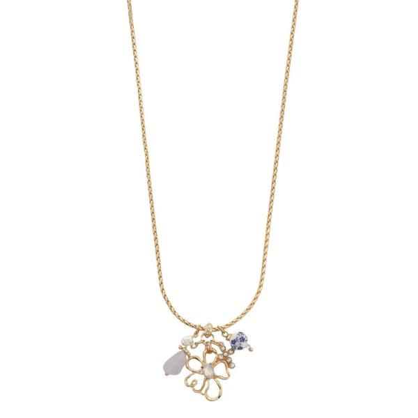 FLOWER CERAMIC PENDANT NECKLACE